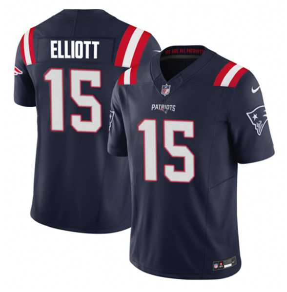 Men & Women & Youth New England Patriots #15 Ezekiel Elliott Navy 2023 F.U.S.E. Vapor Limited Jersey->new england patriots->NFL Jersey